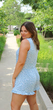 Load image into Gallery viewer, Dusty blue leopard romper
